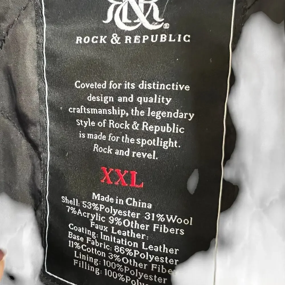 Rock & Republic men’s coat XXL. Wool blend